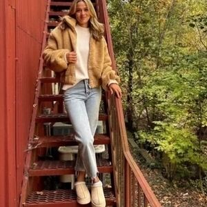 Free People Tan Teddy Jacket